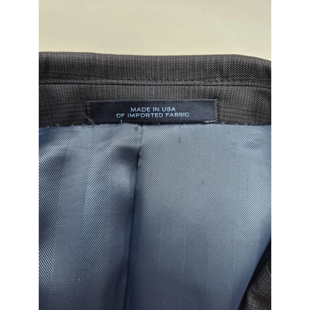 Joseph Abboud Mens Wool Sports Coat 44L Blue Plaid Made in USA 2 Button Jacket